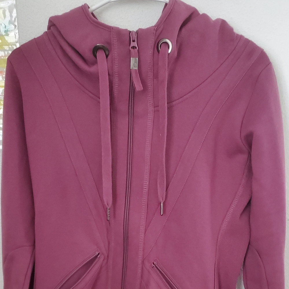 Dark Pink Zipdown Sweatshirts